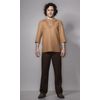Снежинка / Snowflake / Trousers for men "Motive of life" from brown linen
