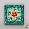 Ярославская майолика / Tile "Thistle", green