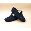 Women's Slippers of natural sheep wool with a metric of wood