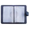 GALANT / Business card holder / single-row card holder "Contract", for 24 cards, crocodile skin imitation, fastener, blue