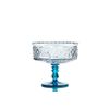 Гусевской Хрустальный завод / Crystal vase for fruit "Shvedka" colorless bowl, turquoise leg