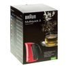 Braun WK-300 Teapot. RED, 1.7 litres, 2200 w, hidden heating element, plastic, red/grey