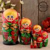 Matryoshka "Polyanka", red scarf, 7 dolls, 22 cm