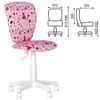 Children's chair "POLLY GTS white" without armrests, pink with a pattern