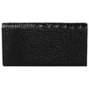 Purse women's FABULA, 185х95 mm, genuine leather, hidden button, crocodile, black