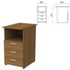 Side cabinet "Budget", 400х600х740 mm, 3 drawers, shelf, French walnut