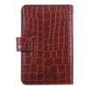 GALANT / Business card holder / single-row card holder "Contract", for 24 cards, crocodile skin imitation, fastener, brown