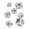 GamesDealer / पाथफाइंडर पासा सेट "बिखरा हुआ स्टार पासा सेट", 7 पीसी।, सफेद-काला