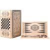 GamesDealer / बड़ा 2v1 खेल (बैकगैमौन, चेकर्स) "आभूषण" (600 * 300 * 40)