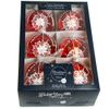 Kaemingk / Un set di palline di vetro Lace Elodie 8 cm rosso, 6 pezzi