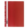Reliure, plastique avec perforation BRAUBERG, A4, 140/180 microns, rouge