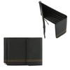 Clip FABULA "Brooklyn", genuine leather, contrast stitching, 86х126 mm, black