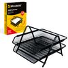 Tray horizontal, metal, paper, 2 sections, BRAUBERG "Germanium", A4 (355х205х295 mm), black