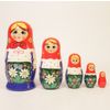 Хохлома Оптом / Matryoshka "Blue sundress" 5 dolls