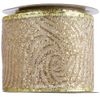 Kaemingk / Decorative ribbon Gold Luxury: Swirls 270 * 6 cm, organza