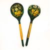 Хохлома Оптом / Wooden dining spoon "Green" 10 pieces