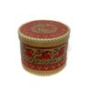 Беломорские узоры / Wooden box with lid "Mezenskaya painting" round 15 cm