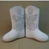 Снежинка / Snowflake / Valenki with lace handmade cream