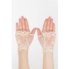 Lace mitts, "Fleur de Lis" white