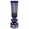 Гусевской Хрустальный завод / Crystal decorative vase "Lace" amber-blue