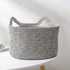 Доляна / Doliana / Wicker storage basket "Cats", 26 × 26 × 15.5 cm, black and white