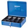 Box for money, valuables, documents, stamps, 90x240x300 mm, key lock, blue, BRAUBERG