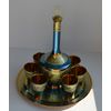 Souvenir cognac set of zirconium "FIRM" in a gift box made of wood