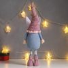 Сималенд / Interior doll "Santa Claus in a pink and blue dress, in a cap with ears"