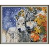 Опт-картина / Elmas mozaik 40x50, yuvarlak rhinestones Kurt ve dişi kurt