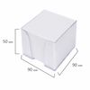 STAFF / Block for notes in a transparent stand, cube 9x9x5 cm, white, whiteness 90-92%