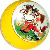 Ball with coloring by the method of multicolor pad printing and hand drawing