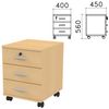 Drawer unit "Kants", 400х450х560 mm, 3 drawers, lock, nevsky beech color
