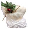 New Year's gift "Knitted" white boot + set of sweets 300g.