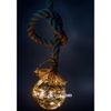 Kaemingk / Pendant lamp on a rope Copenhagen 80 * 10 cm 15 micro LED lamps, battery operated, glass