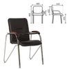 "Samba T plast" with a table, chrome frame, leather, black