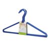 ЛЮБАША / Economy coat hangers, size 46-48, SET of 10 pieces, metal / PVC, crossbar, color blue