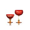 Гусевской Хрустальный завод / Crystal vase for the table "Lyubava" amber-red