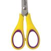Scissors INLANDIA kite, 125 mm, for left-handed, rubber coating, yellow-purple, Euro slot