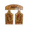 Беломорские узоры / Set of wooden kitchen boards "Rakulskaya painting" 38 cm