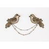 Lacy brooch “Goldfinch” gold with black, Madame Cruje