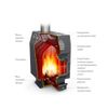 Oven heating "Professor Charcoal" with a cast iron door, grate, sealed ash drawer and the outlet of the chimney up