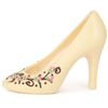 Sculpture of white chocolate "Shoe" with an ornament Sprig
