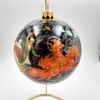 Палех / Palekh / Christmas tree ball "Troika" glass, master Rybakina