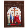 Vernissage of History / Icon-khachkar "Exaltation of the honest and life-giving Cross of the Lord" in a carved frame, 21 x 15