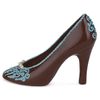 The sculpture of chocolate "Shoe" with blue ornament