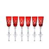 Гусевской Хрустальный завод / Set of crystal glasses "Imperial" red drawing "Russian stone" 6 pieces