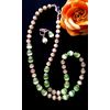 Für Sie / Set Designerschmuck Perlen + Ohrringe aus Stein "Katzenauge"