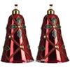 Kaemingk / Стеклянная елочная игрушка Колокольчик Настроение Рождества 11 см красный, 2 шт, подвеска