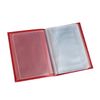 BEFLER / Graceful cat driver's wallet, genuine leather, embossed, 6 plastic pockets, red
