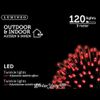 Kaemingk / Cadeia de caracteres LED Volumétrica 120 lâmpadas LED vermelhas de 9 m, PVC preto, controlador, IP44